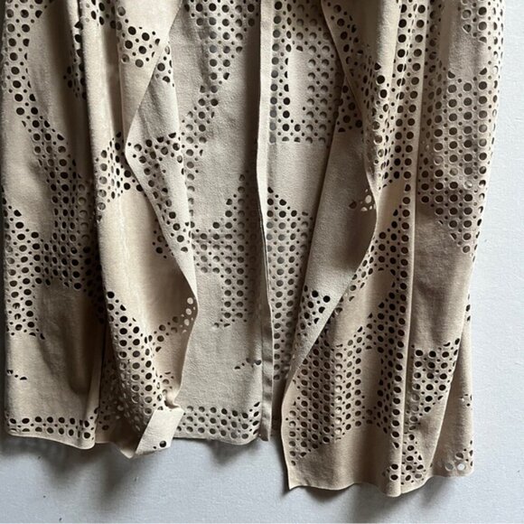 Melanie Lyne brushed suede sleeveless waterfall vest Sz L 22" PTP - Picture 4 of 10